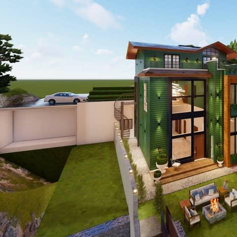 Front elevation project, view 4